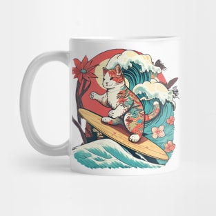 Japanese Surf Cat Mug